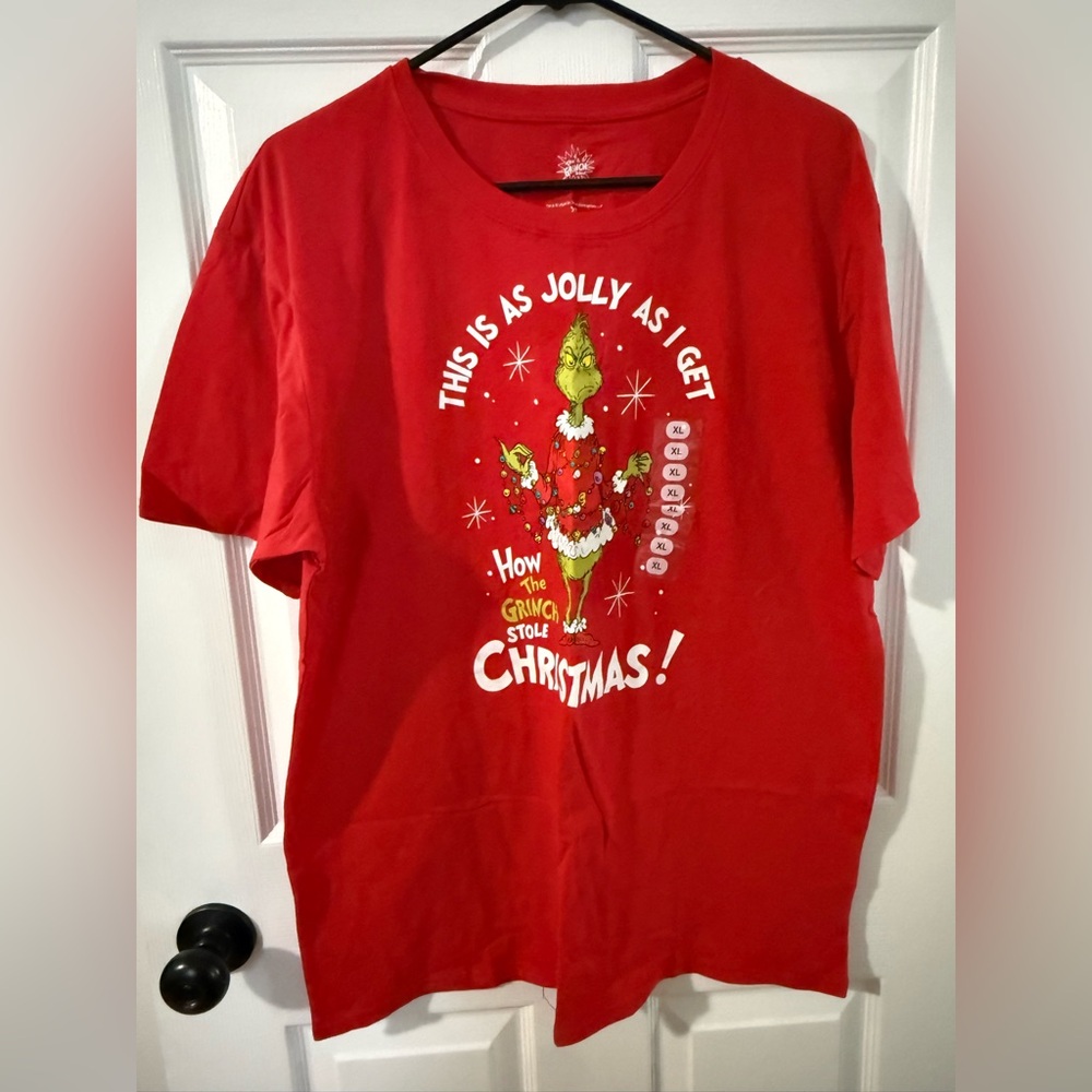 BNWT Size XL Grinch 'This Is As Jolly As I Get' Red Men’s Graphic Tee